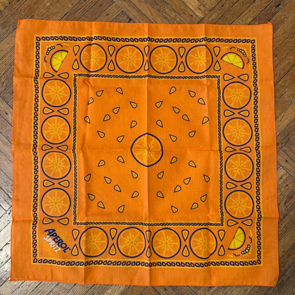 Aperol Spritz Orange Bandana with Citrus Design
